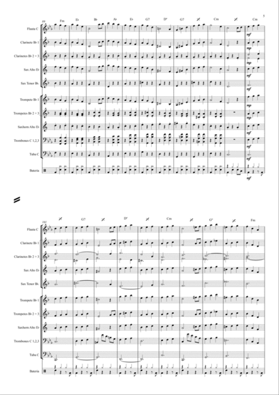 Valsa da Rainha dos Cordões Concert Band scores gallery preview page 5