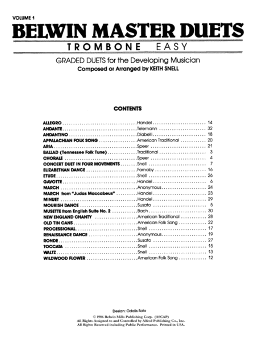 Belwin Master Duets (Trombone), Volume 1 Trombone Duet scores gallery preview page 2