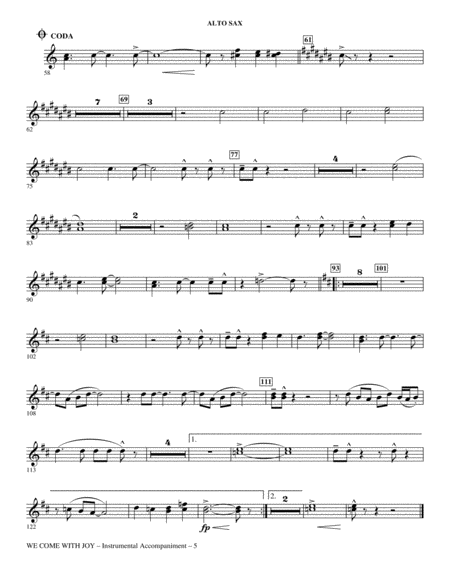 We Come With Joy Orchestration - Alto Sax