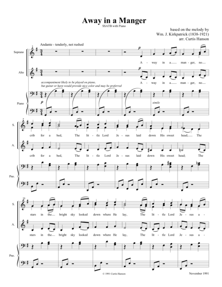 Away in a Manger (SATB) image number null