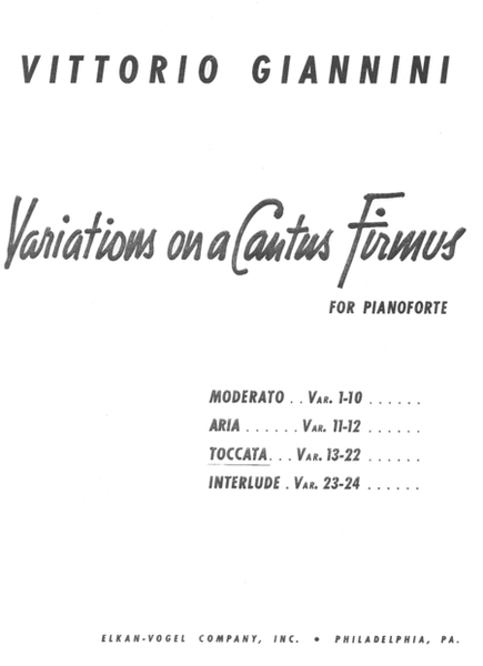 Variations On A Cantus Firmus, Var. 13-22