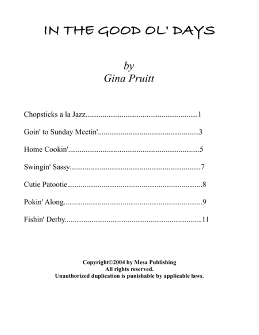 In the Good Ol' Days Piano Solo scores gallery preview page 2
