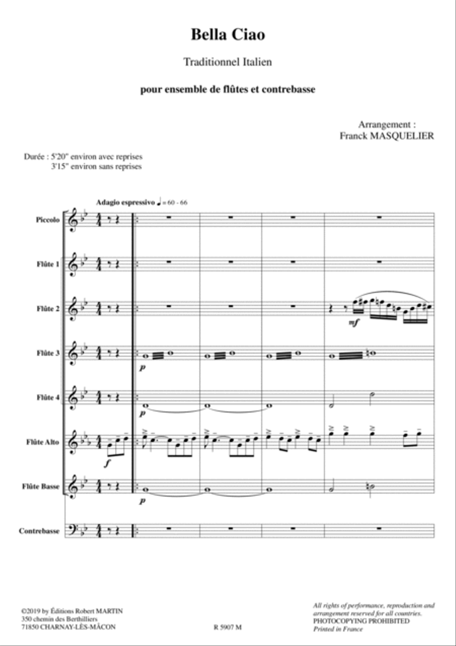 Bella ciao Bella ciao Flute scores gallery preview page 2
