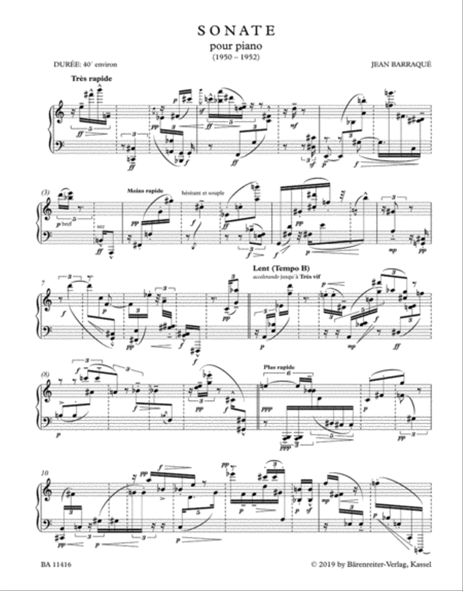 Sonate pour piano (1950–1952) Piano Solo scores gallery preview page 2
