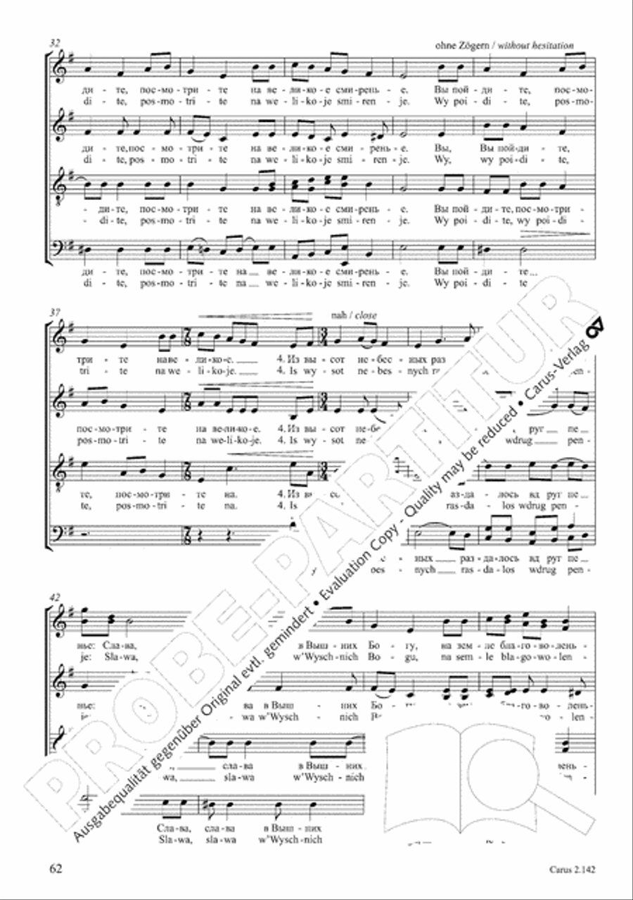 Christmas Carols of the World. Choral collection 4-Part scores gallery preview page 58