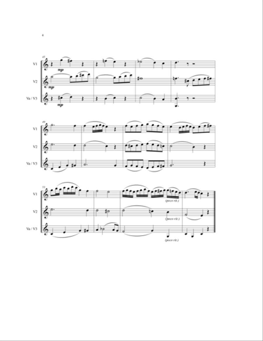 Adagio for Glass Armonica (Mozart) String Trio scores gallery preview page 4