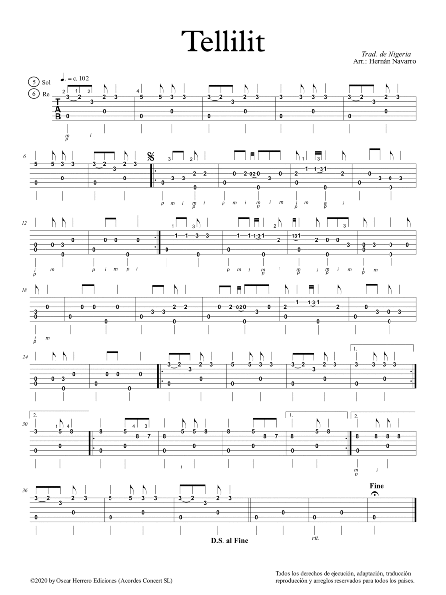 Telilit Acoustic Guitar scores gallery preview page 1