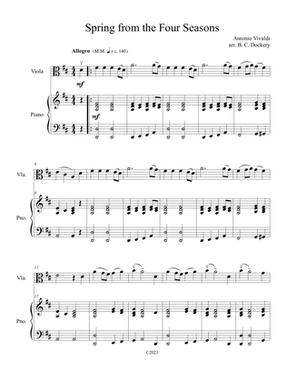 Spring from the Four Seasons (Viola Solo with Piano Accompaniment)