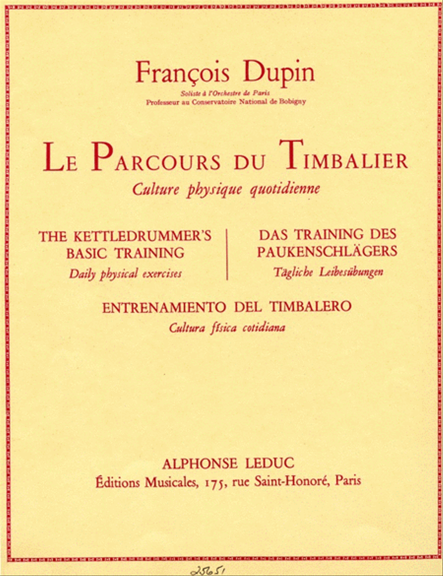 Le Parcours Du Timbalier (percussion Solo) Percussion scores gallery preview page 1