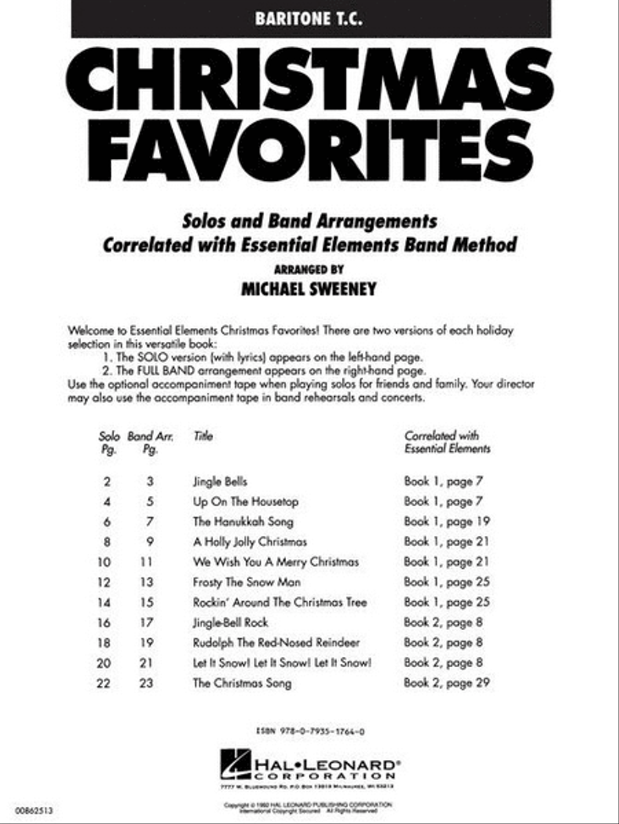 Essential Elements Christmas Favorites Concert Band Methods scores gallery preview page 3