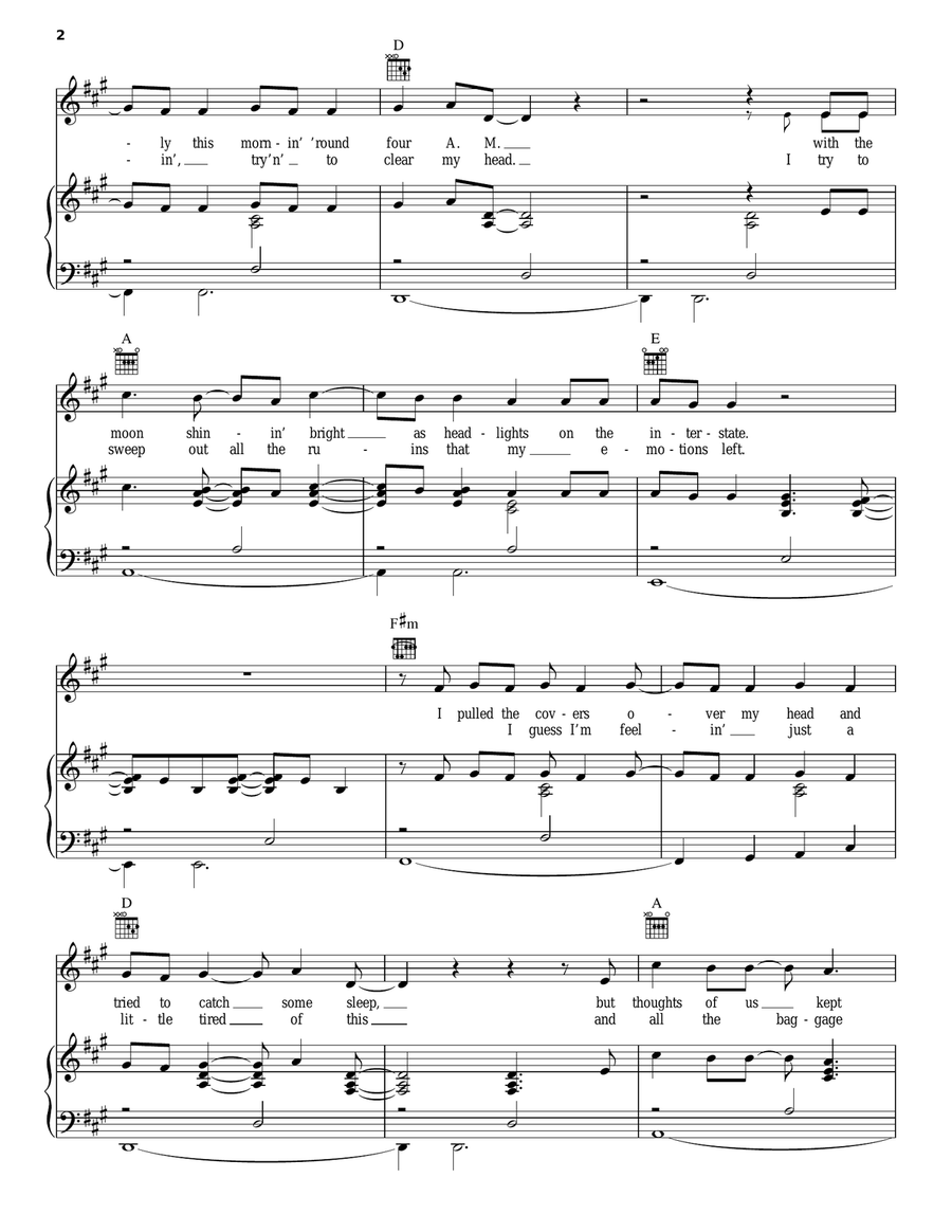 You'll Think Of Me You'll Think Of Me Piano, Vocal, Guitar scores gallery preview page 2