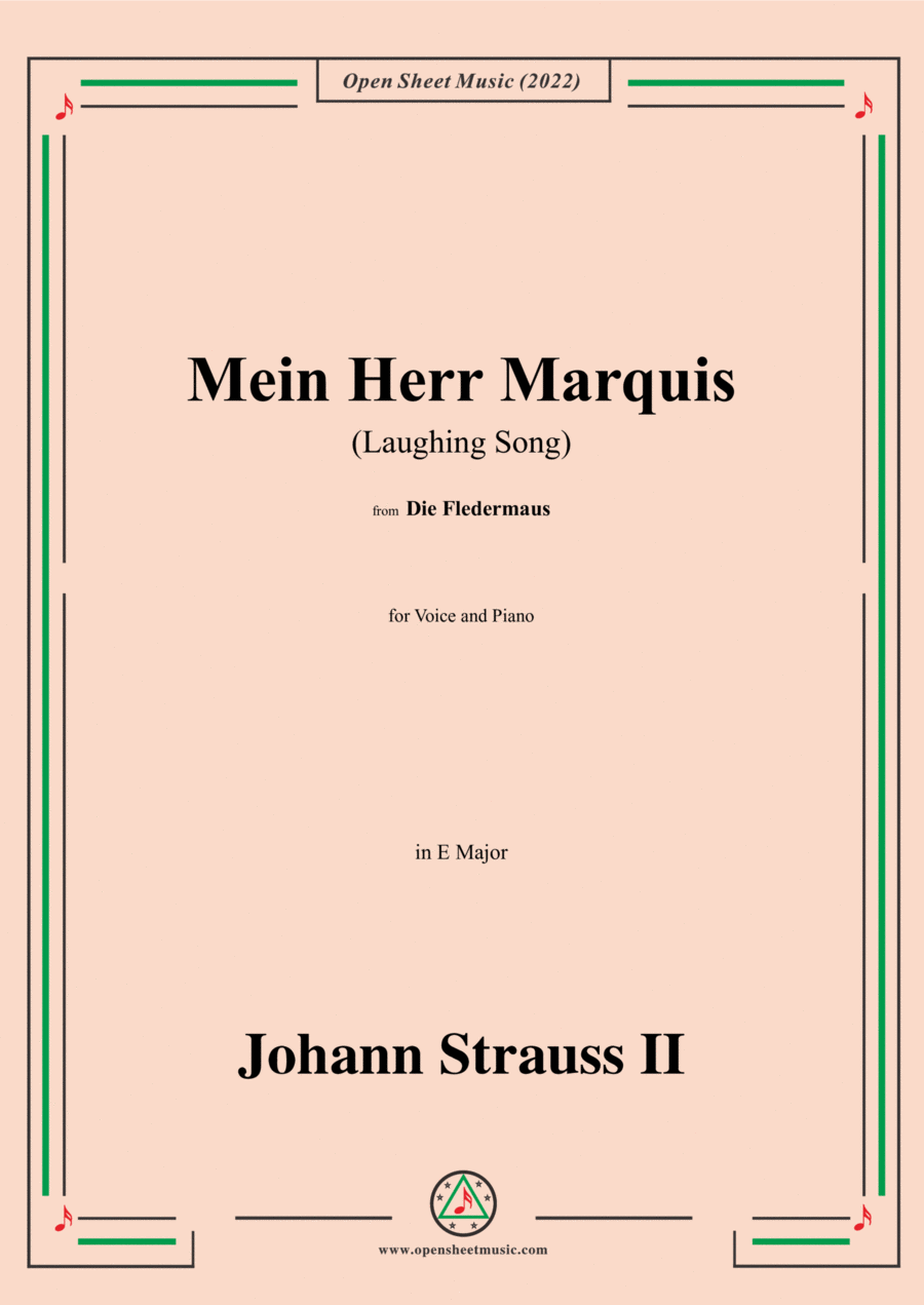 Johann Strauss II-Mein Herr Marquis(Laughing Song),in E Major Voice scores gallery preview page 1