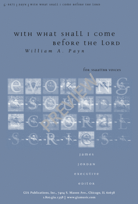 Book cover for With What Shall I Come before the Lord