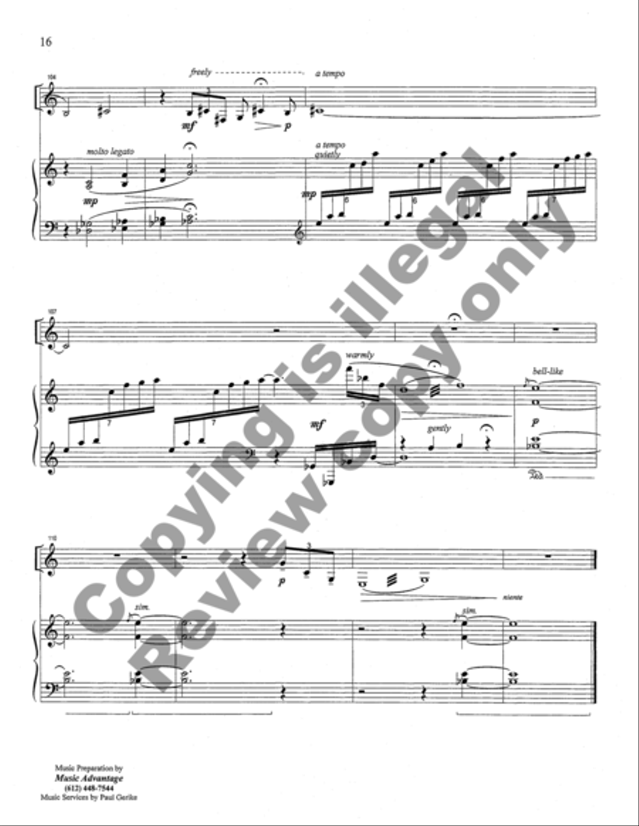 Song without Words for Clarinet and Piano Clarinet Solo scores gallery preview page 33