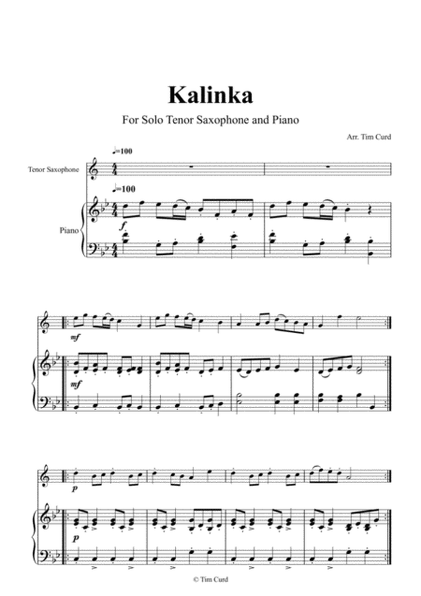 Kalinka for Solo Tenor Saxophone and Piano