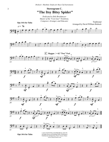 Stereograms - Rhythmic Etudes for Bass Clef Instruments, Volume 1