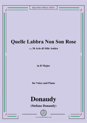 Donaudy-Quelle Labbra Non Son Rose,in D Major