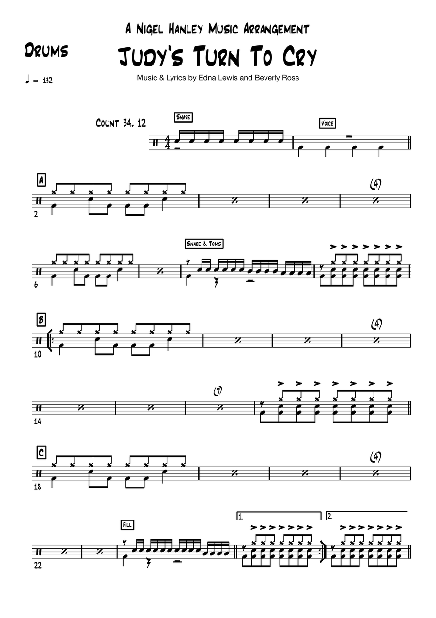 Judy's Turn To Cry Large Ensemble scores gallery preview page 1