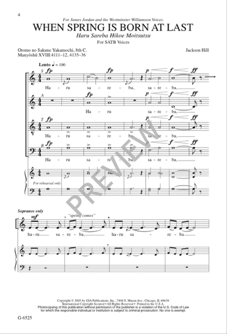 When Spring Is Born at Last 4-Part scores gallery preview page 4