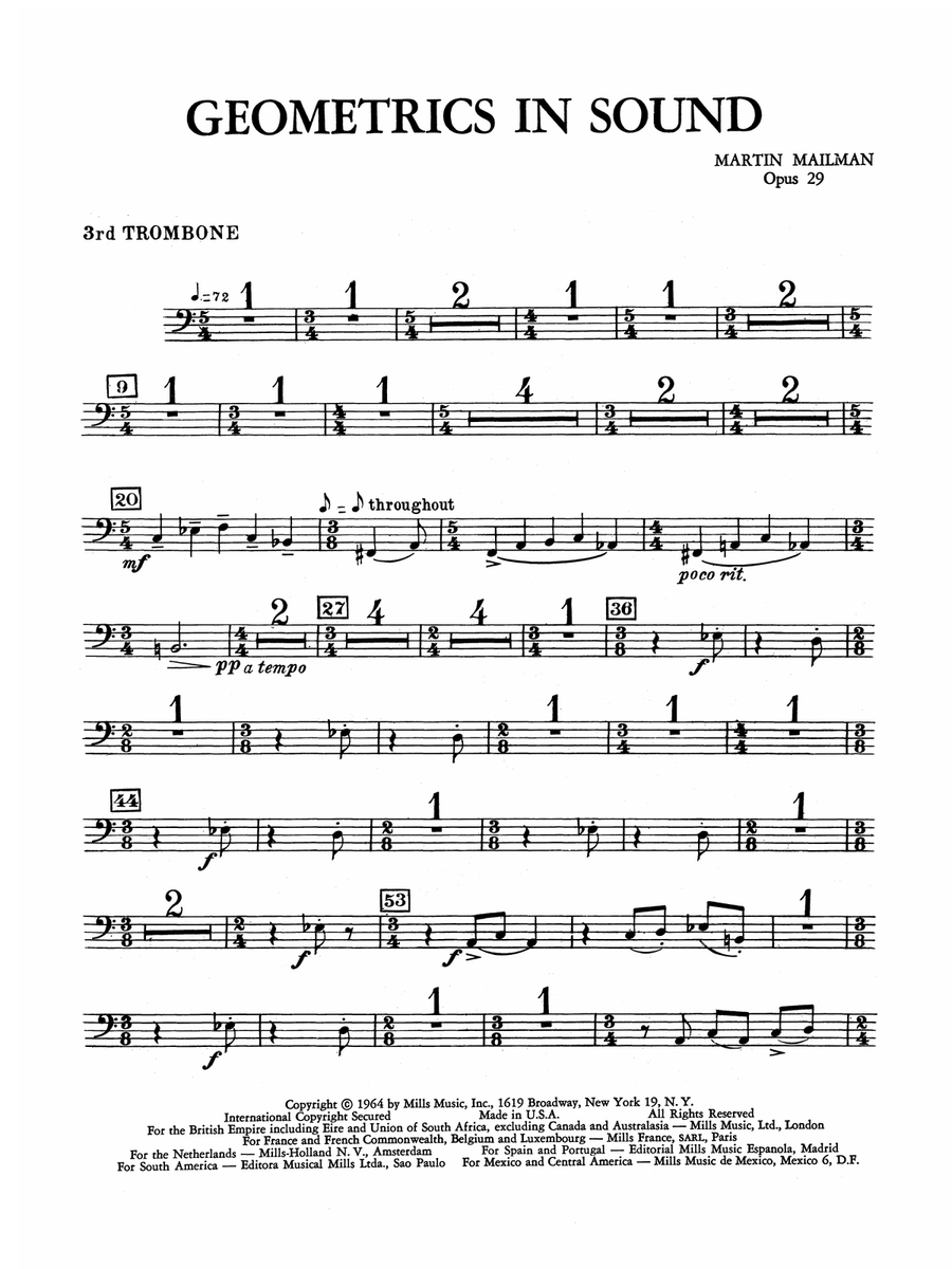 Geometrics in Sound, Op. 29: 3rd Trombone
