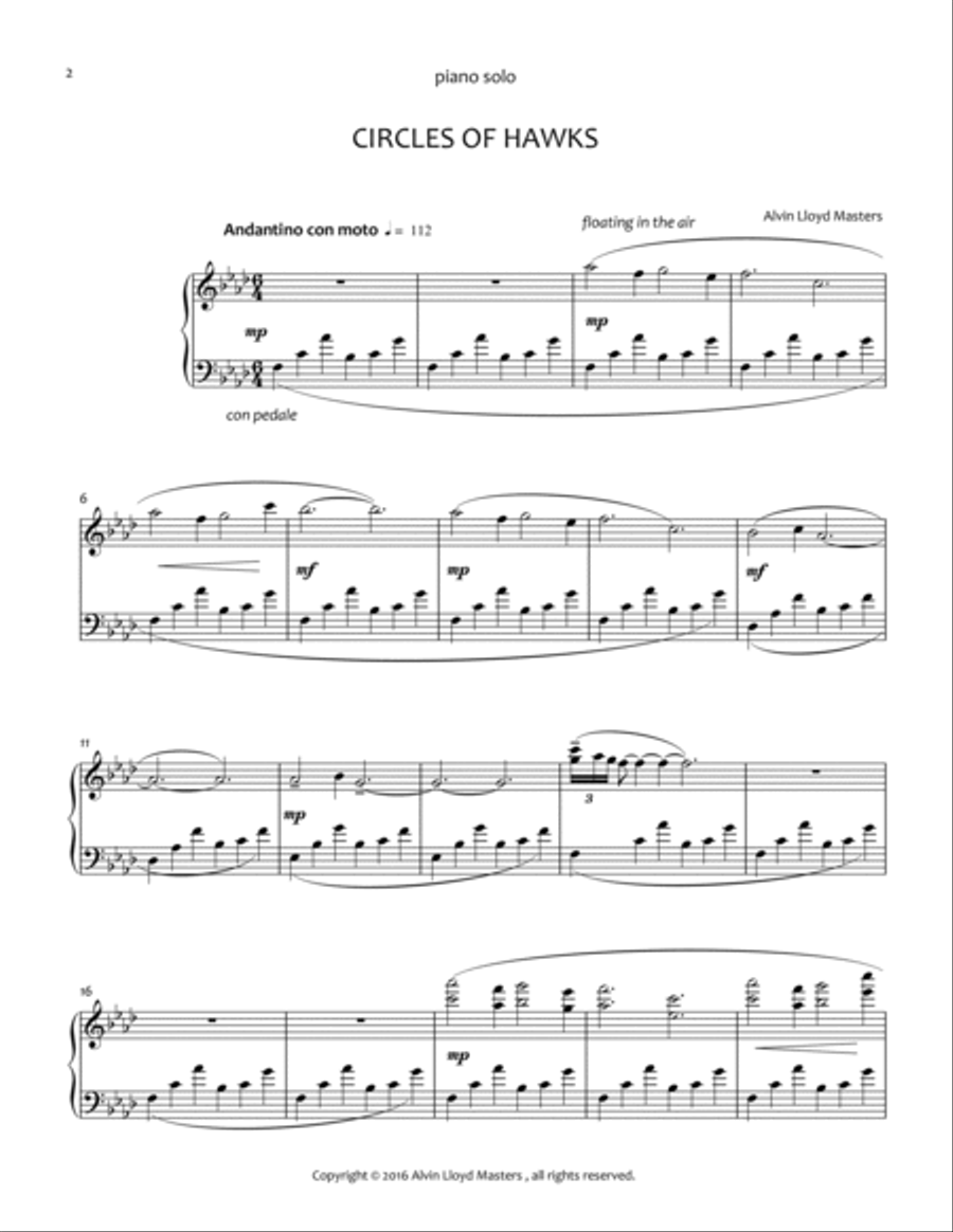 CIRCLES OF HAWKS CIRCLES OF HAWKS Piano Solo scores gallery preview page 2