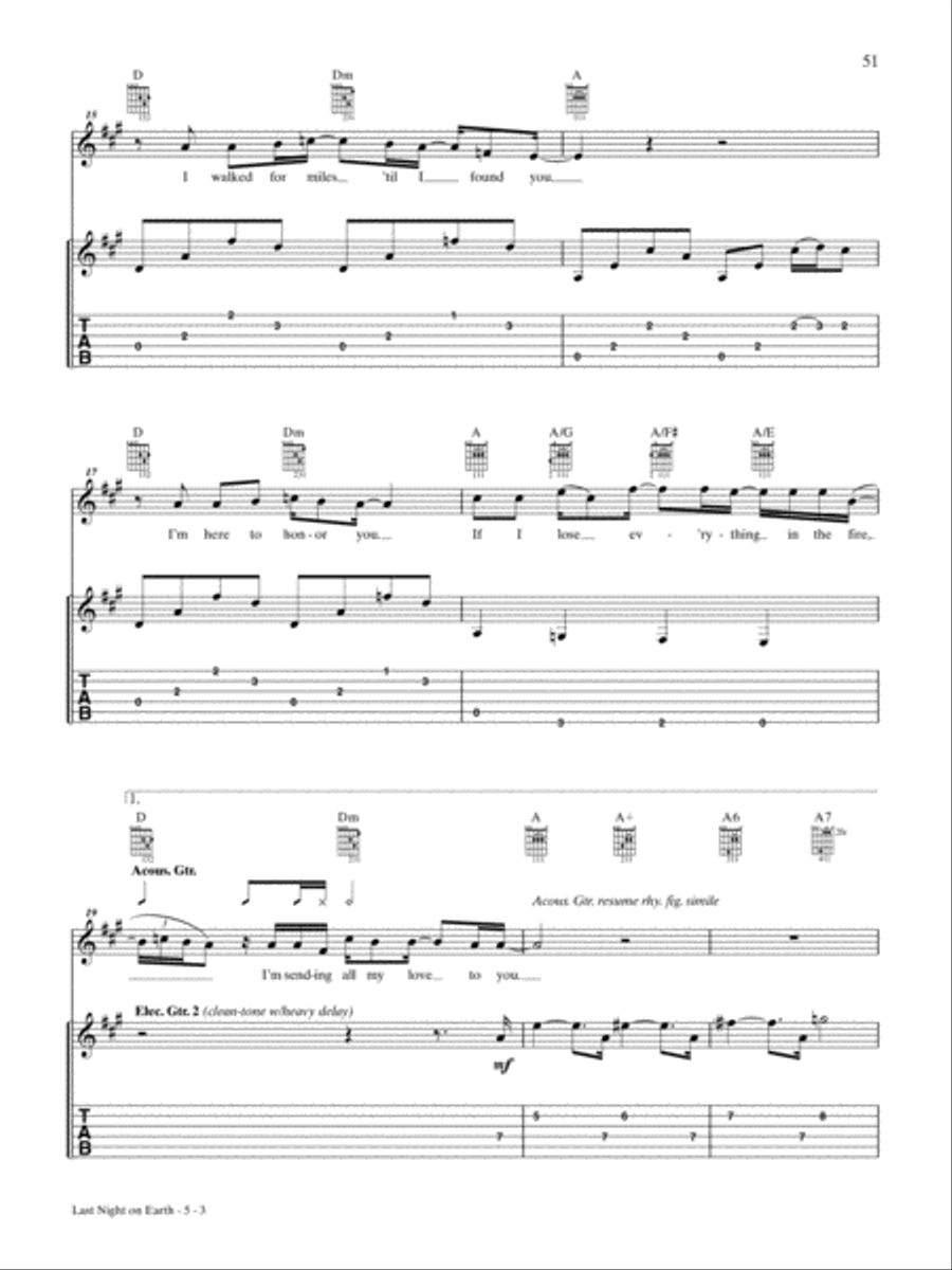 Last Night on Earth Guitar Tablature scores gallery preview page 3