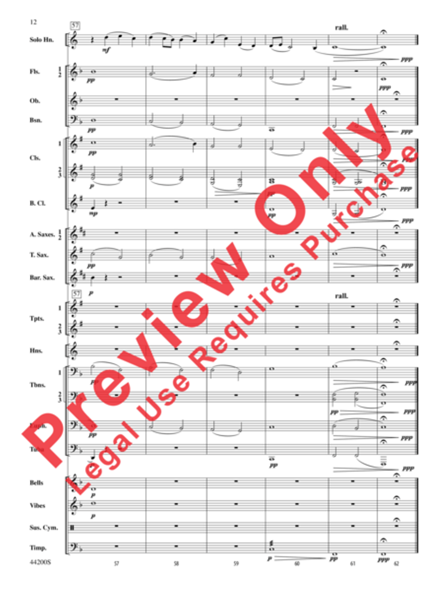 Serenade for Horn and Band Concert Band scores gallery preview page 5