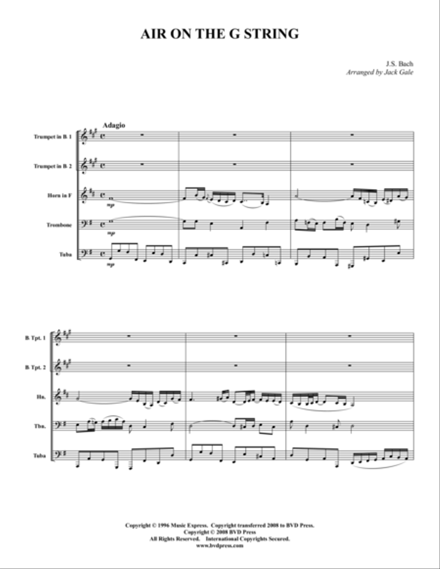 Ceremonial Music for Brass Quintet Brass Quintet scores gallery preview page 1