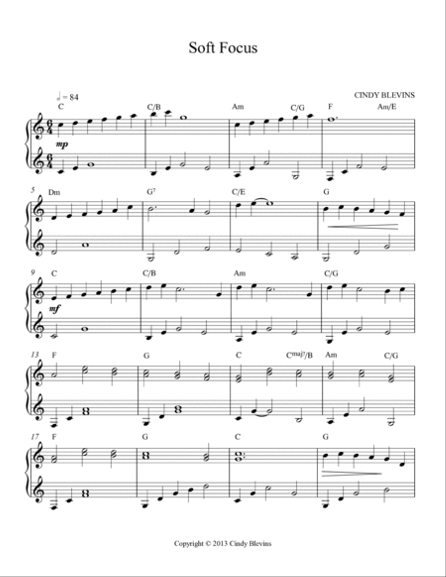 Soft Focus, original solo for Double-Strung Harp Harp scores gallery preview page 2