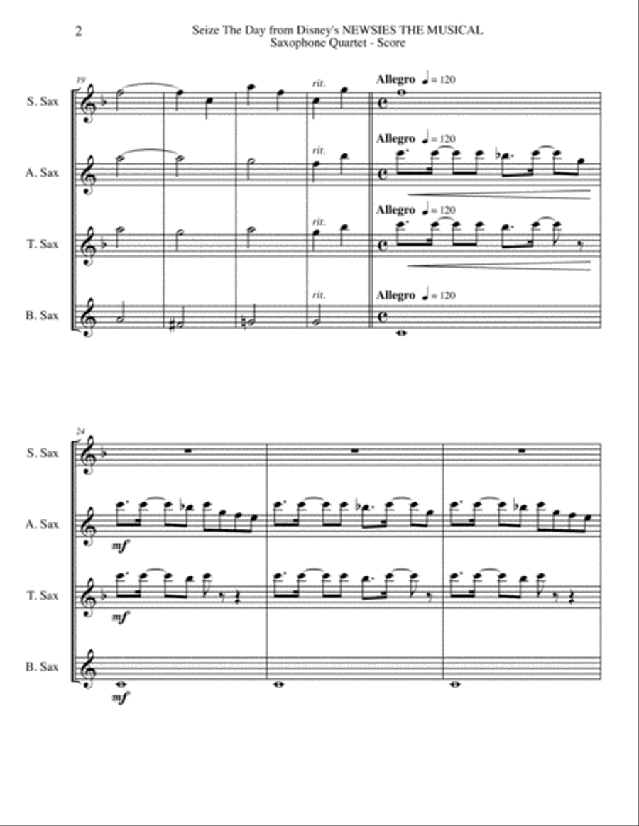 Seize The Day Woodwind Quartet scores gallery preview page 2