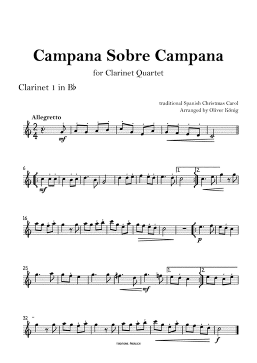 Campana sobre Campana, Spanish Christmas Carol-for 4 Clarinets image number null