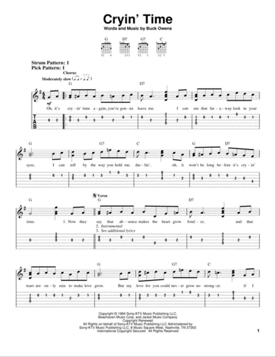 Cryin' Time Electric Guitar scores gallery preview page 1