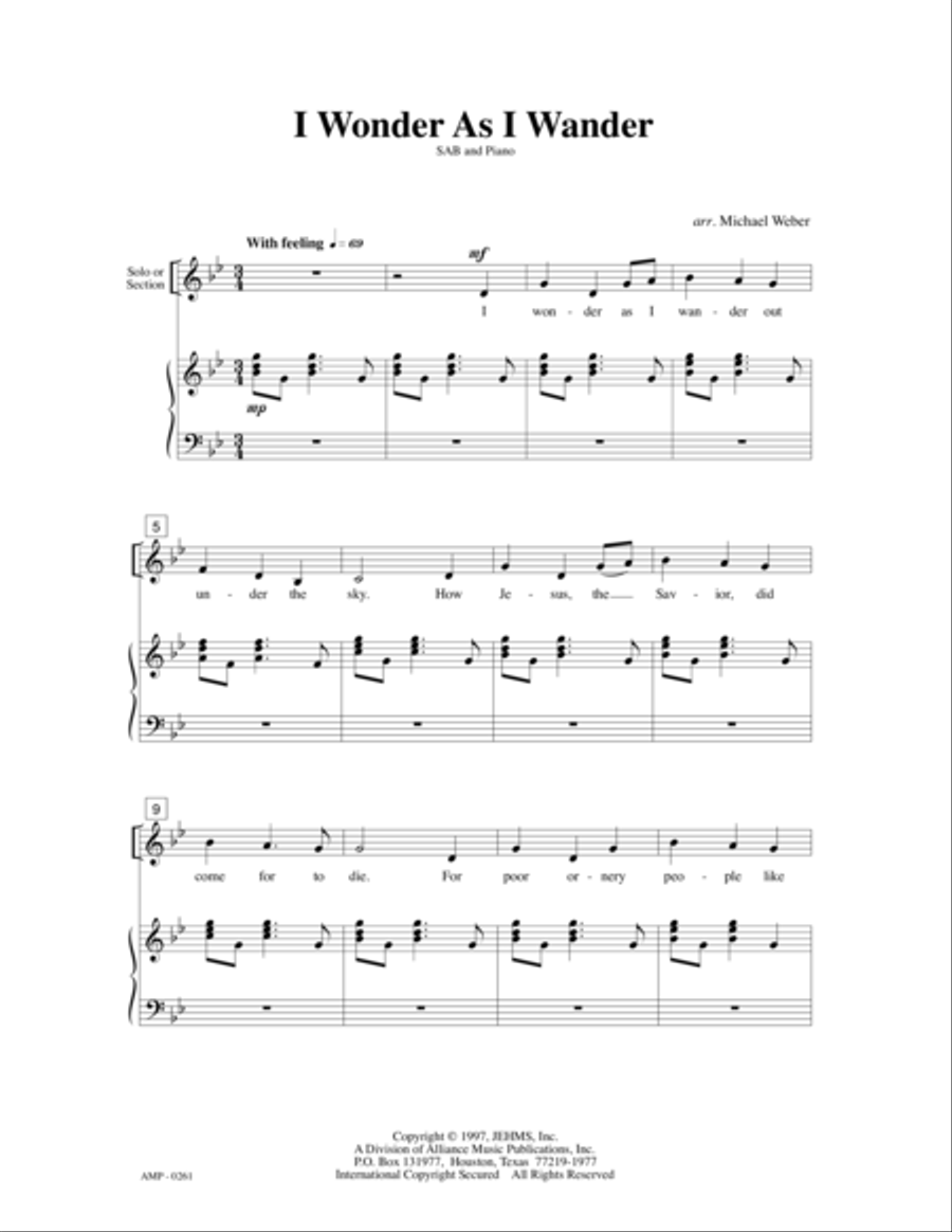 I Wonder as I Wander 3-Part scores gallery preview page 5