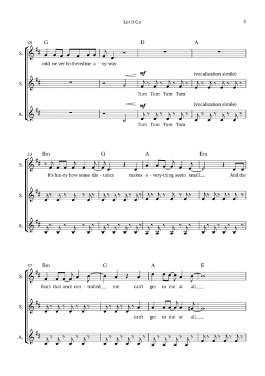 Let It Go SSA scores gallery preview page 5