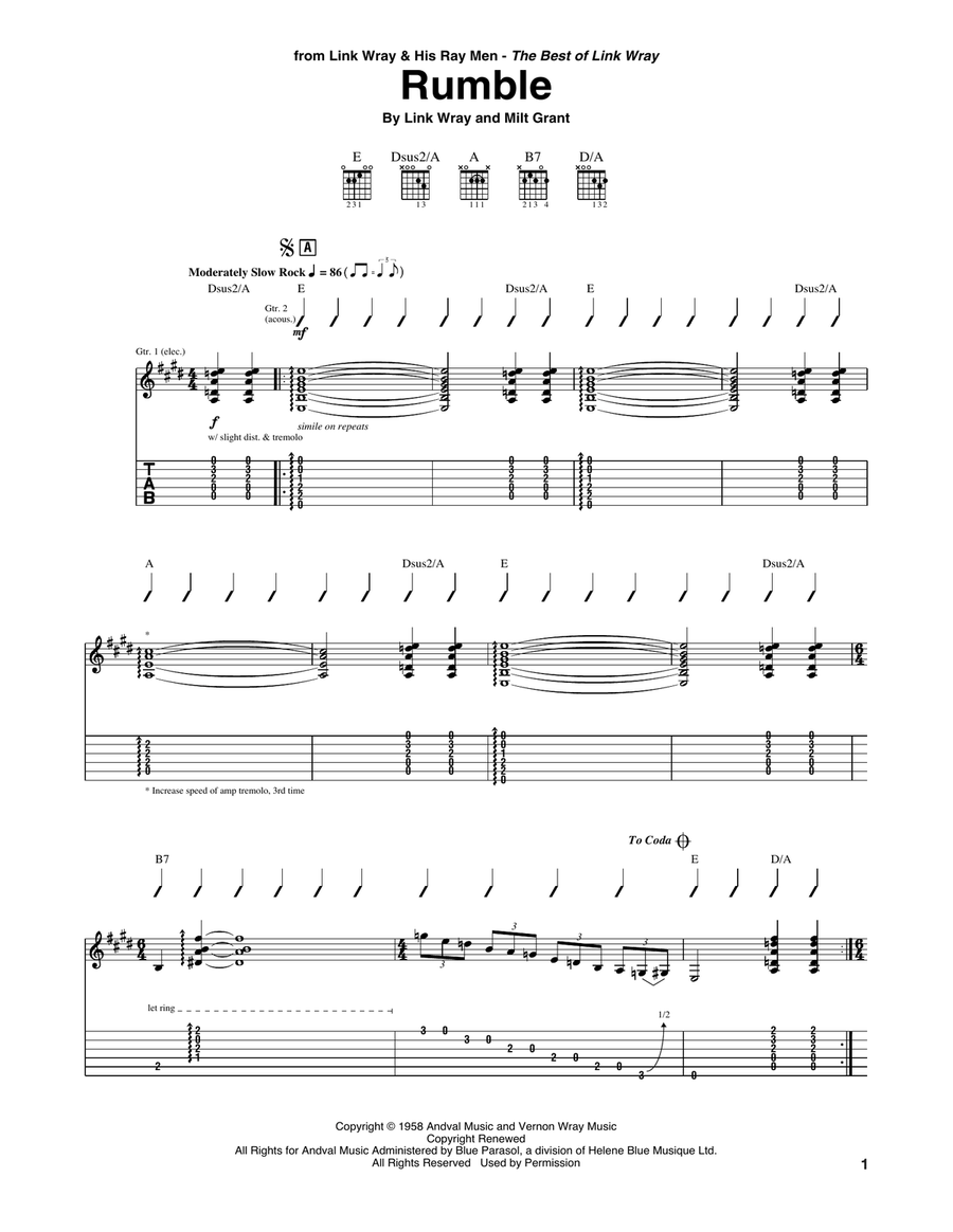 Rumble Rumble Acoustic Guitar scores gallery preview page 1