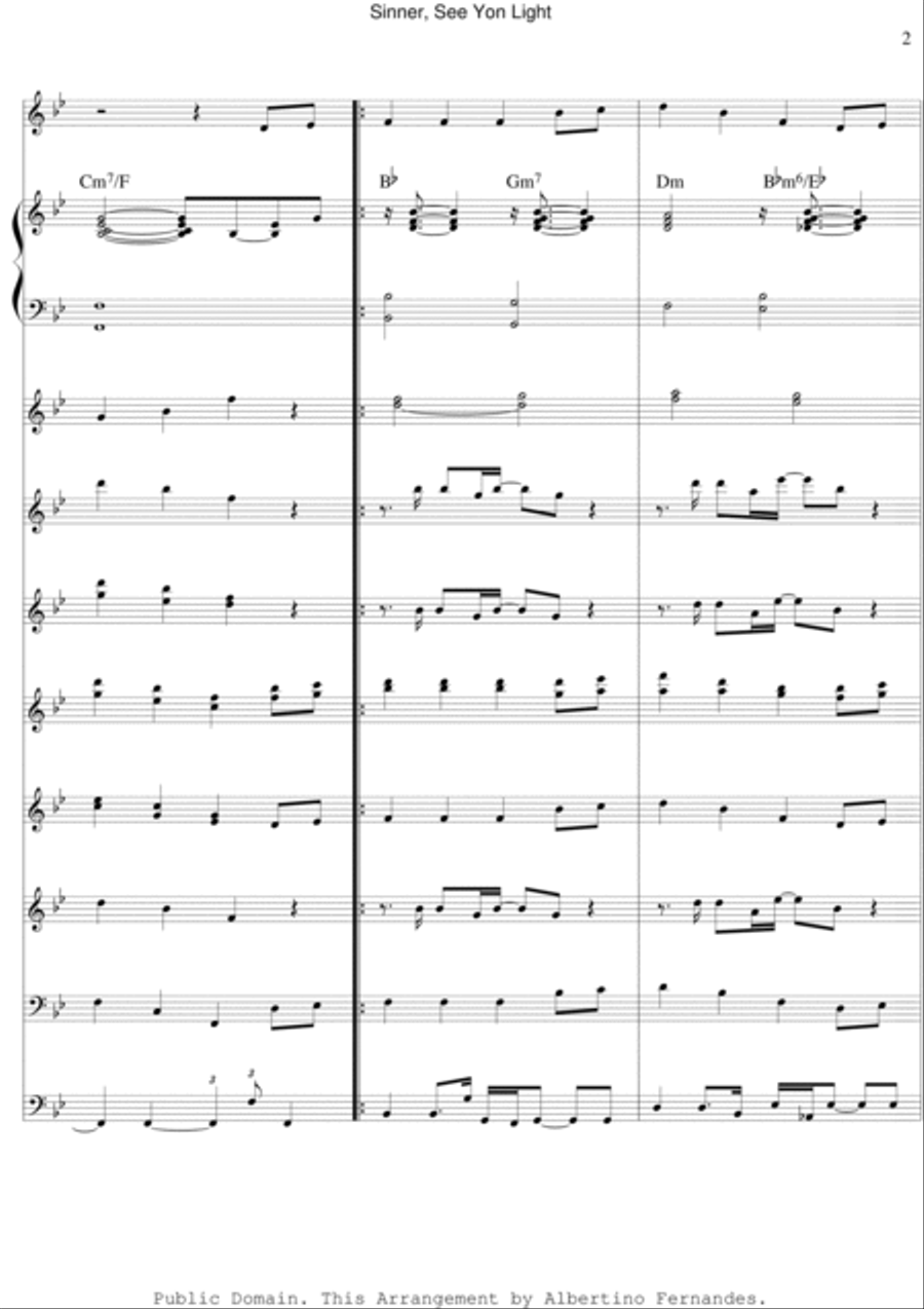 Sinner, See Yon Light - Score Only Concert Band scores gallery preview page 2