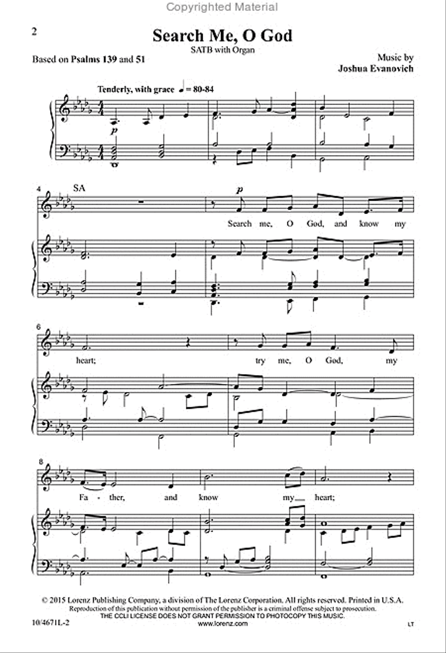 Search Me, O God 4-Part scores gallery preview page 2