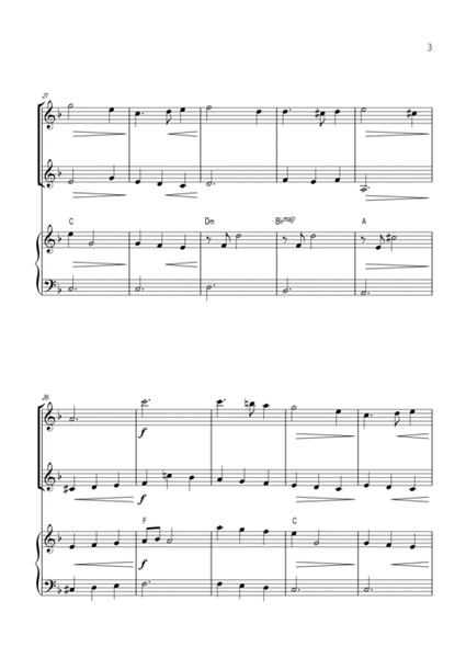 "Green Sleeves" - Beautiful easy version for VIOLIN DUET and PIANO image number null