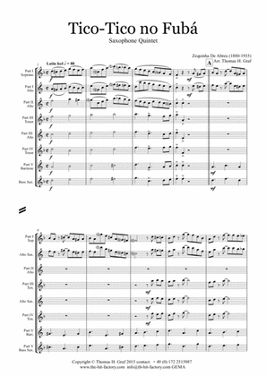 Tico-Tico no Fubá - Choro - Saxophone Quintet