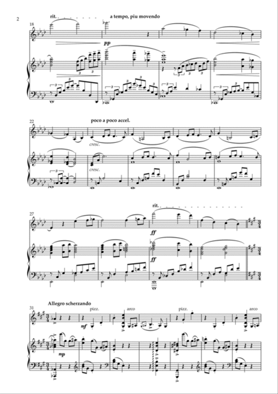 Sonata-Fantasy, for Violin and Piano Violin Solo scores gallery preview page 2