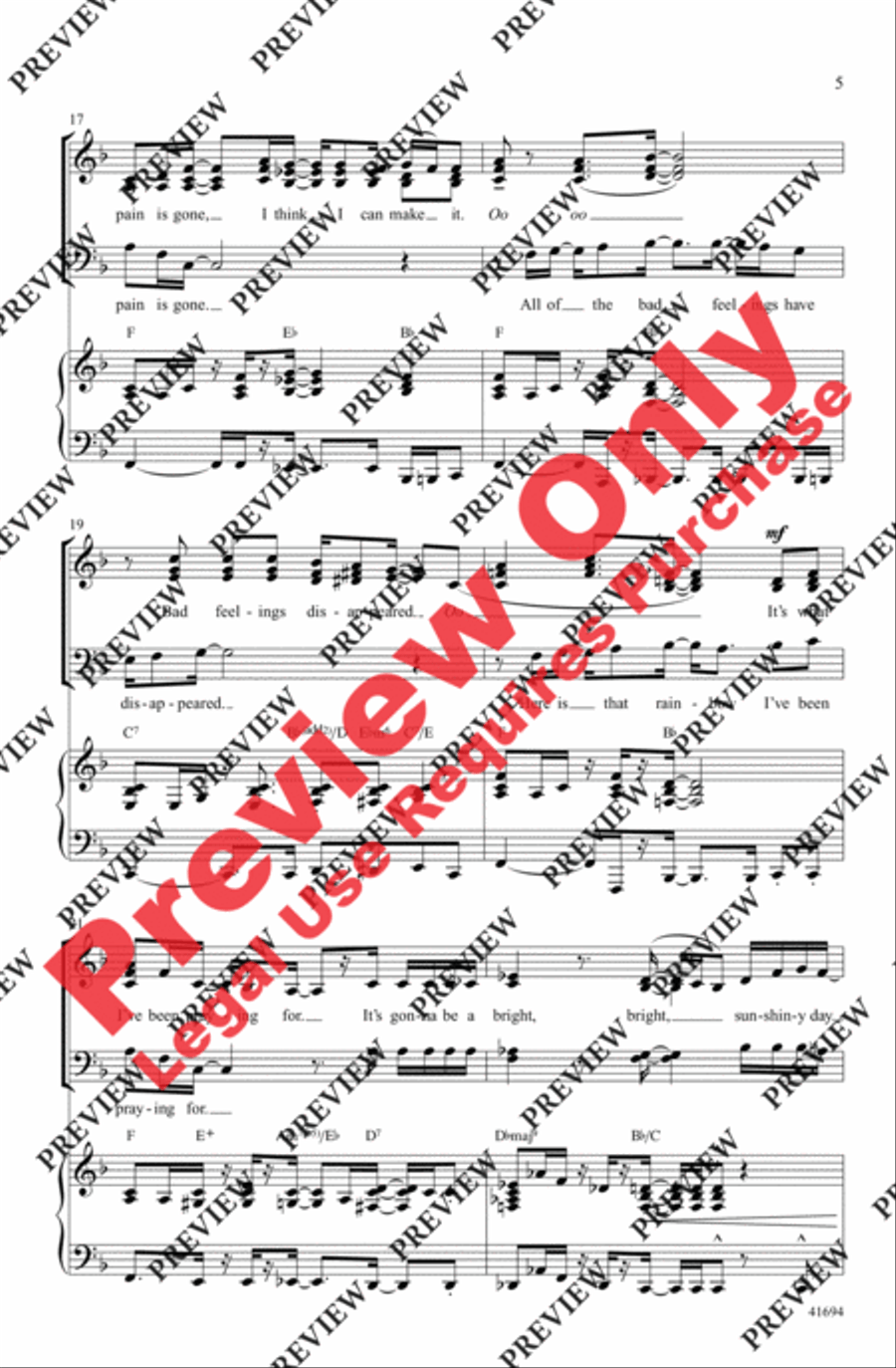 I Can See Clearly Now 4-Part scores gallery preview page 5