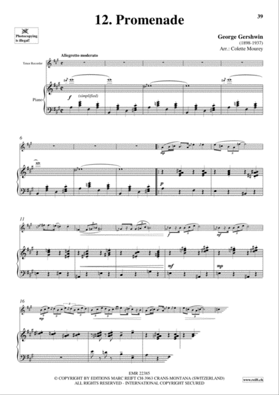 Gershwin 20 Greatest Hits Tenor Recorder scores gallery preview page 14