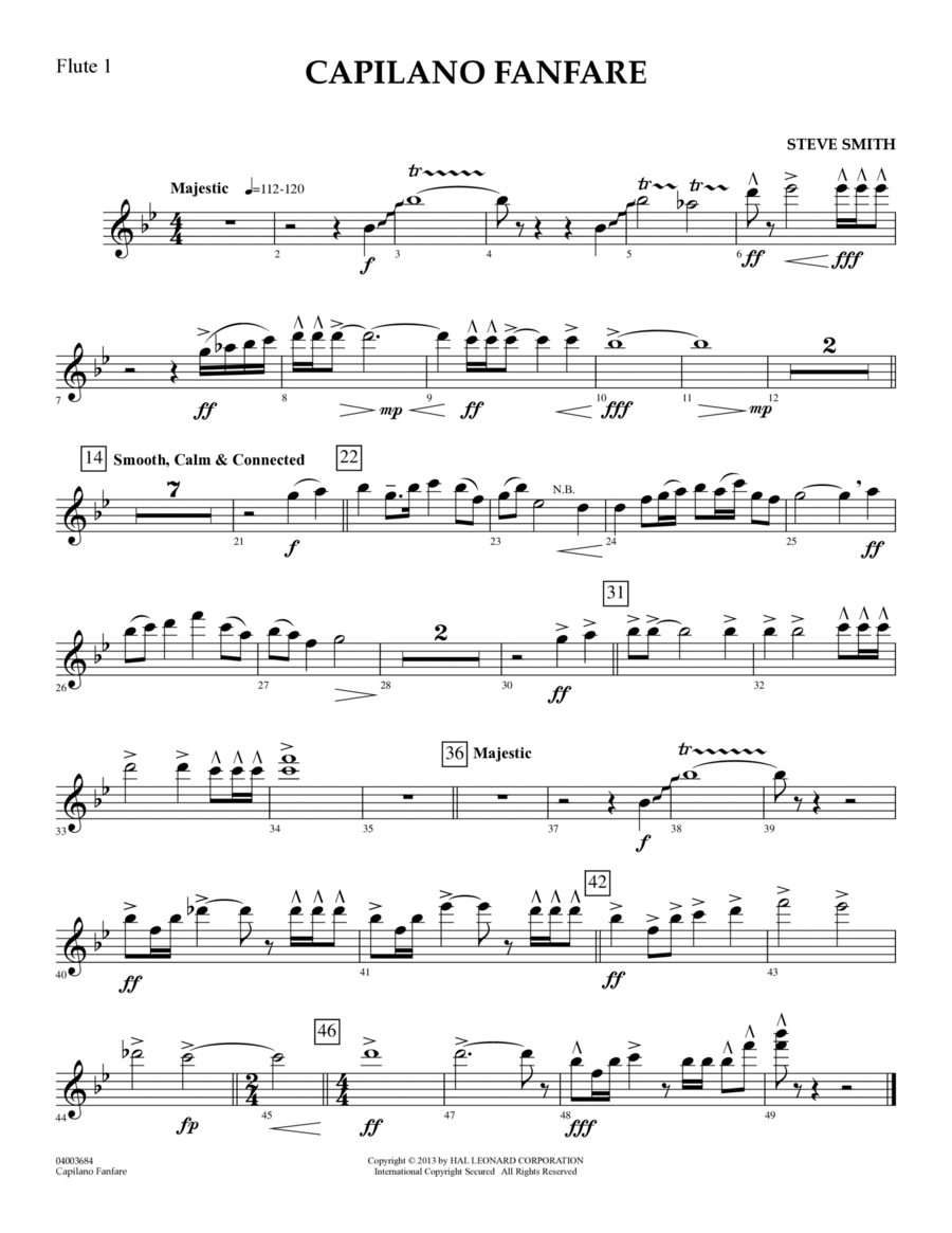 Capilano Fanfare (Digital Only) - Flute 1 Concert Band scores gallery preview page 1