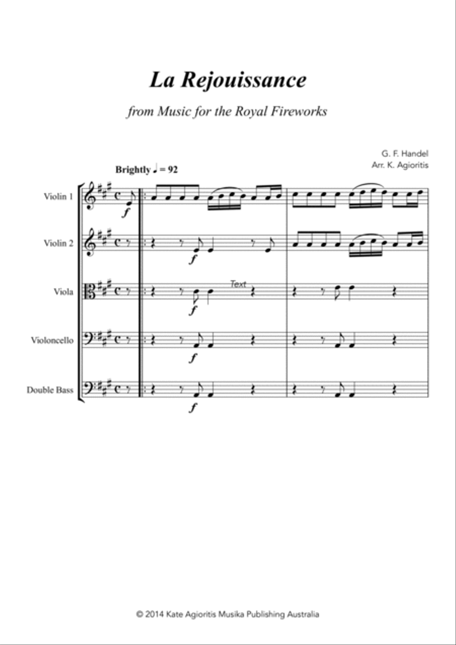 La Rejouissance (from Music for the Royal Fireworks) - String Orchestra String Orchestra scores gallery preview page 5