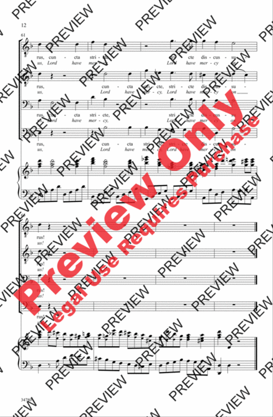 Dies Irae (from Requiem) Men's Choir scores gallery preview page 12