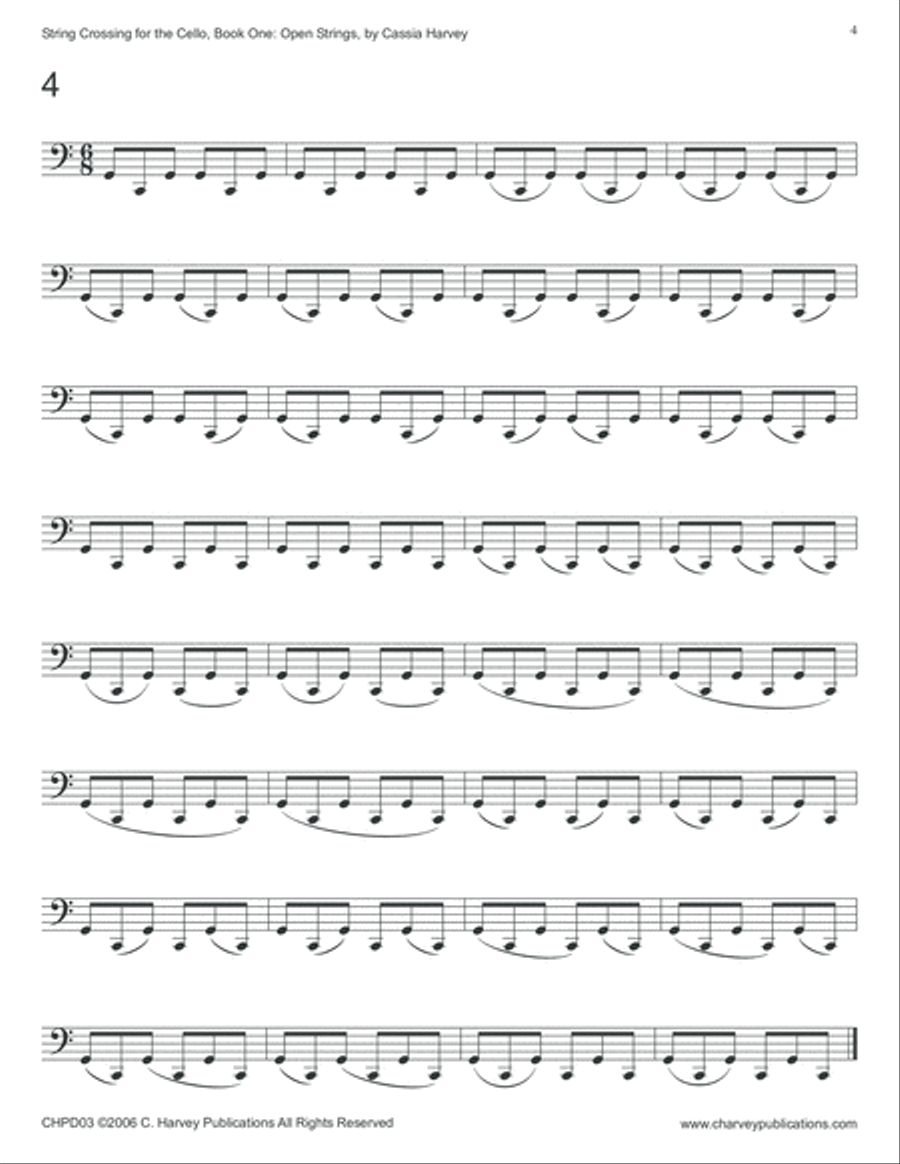 String Crossing for the Cello, Book One; the Open String Book Cello Solo scores gallery preview page 6