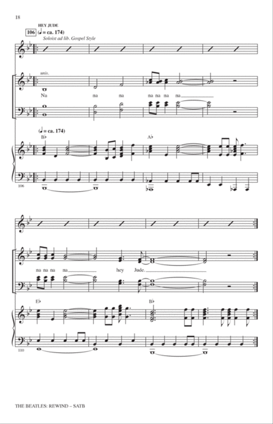 The Beatles: Rewind (Medley) (arr. Mark Brymer) 4-Part scores gallery preview page 17