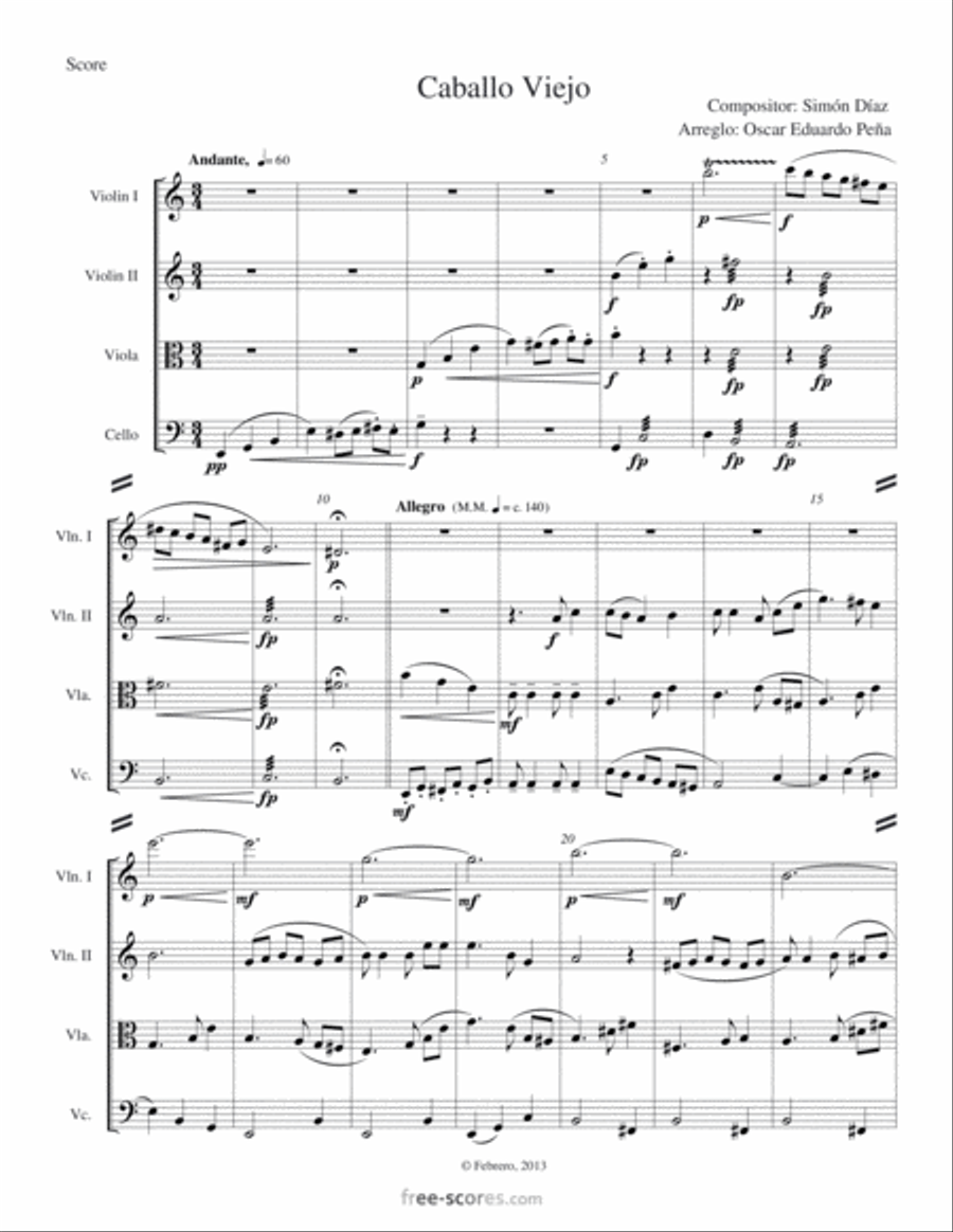 Caballo Viejo String Quartet scores gallery preview page 2
