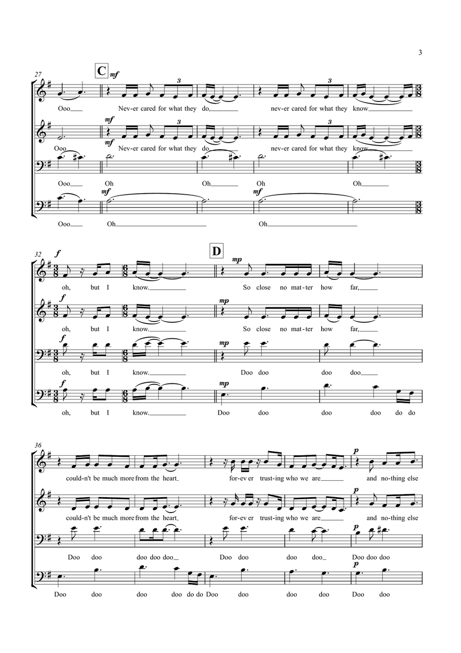 Nothing Else Matters 4-Part scores gallery preview page 3