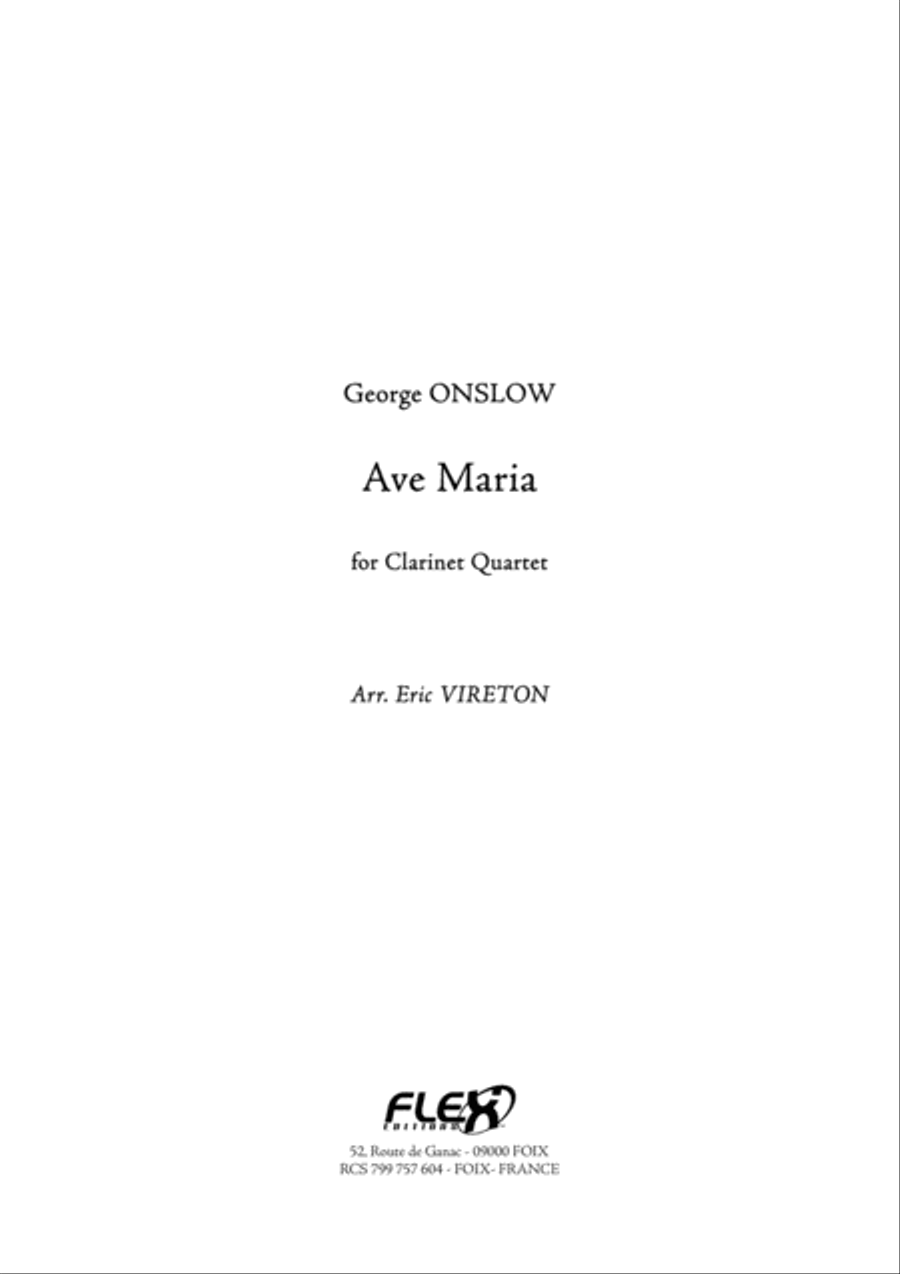Ave Maria Ave Maria Clarinet Quartet scores gallery preview page 1